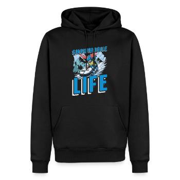 Snowmobile Life Motorsport Mountain Winter Sports - Männer Premium Bio Hoodie - Schwarz - Vorne - Nico (187cm)