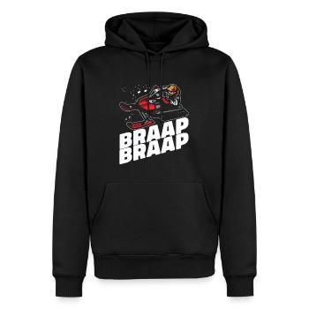 Course de motoneige Braap Braap Sports d’hiver Neige - Sweat à capuche Premium bio Homme - noir - Devant - Nico (187cm)