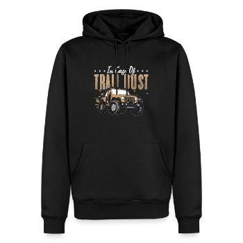 Course hors route en cas de roadtrip de poussière de sentier - Sweat à capuche Premium bio Homme - noir - Devant - Nico (187cm)