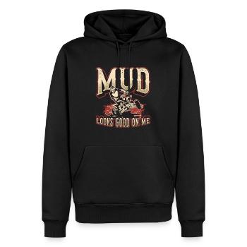 La boue de course hors route a l’air bien sur moi Motocross - Sweat à capuche Premium bio Homme - noir - Devant - Nico (187cm)
