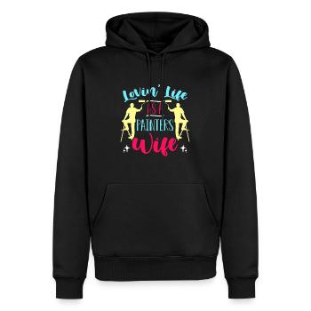 Painter Lovin' Life As A Painters Wife Paint Brush - Männer Premium Bio Hoodie - Schwarz - Vorne - Nico (187cm)