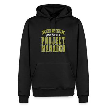 Project Management Keep Calm You Have Team Leader - Men’s Premium Organic Hoodie - black - Front - Nico (187cm)