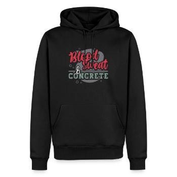 Concrete Finisher Blood Sweat & Concrete Mason - Männer Premium Bio Hoodie - Schwarz - Vorne - Nico (187cm)