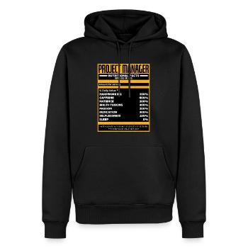 Le gestionnaire de projet Nutrition Facts Loves Management - Sweat à capuche Premium bio Homme - noir - Devant - Nico (187cm)