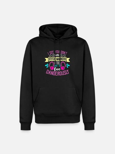 Cross Stitching I See You Don't Use Stitch Sewing - Männer Premium Bio Hoodie - Schwarz