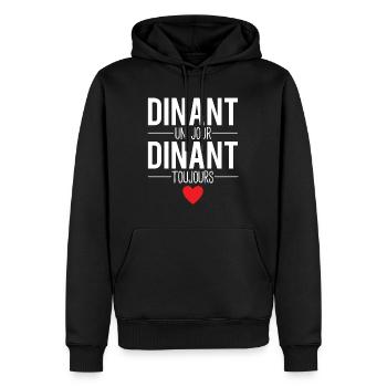 Dinant un jour dinant toujours habitant dinant - Sweat à capuche Premium bio Homme - noir - Devant - Nico (187cm)