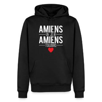Amiens un jour amiens toujours ville france - Sweat à capuche Premium bio Homme - noir - Devant - Nico (187cm)