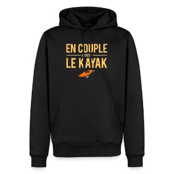 En couple avec le kayak blague kayakiste humour - Sweat à capuche Premium bio Homme - noir - Devant - Nico (187cm)
