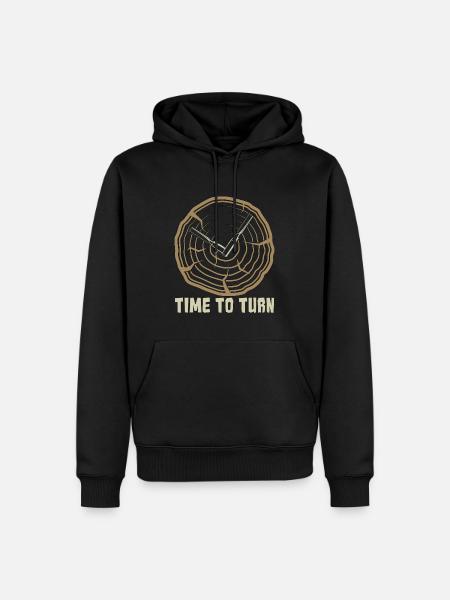 Le tournage sur bois est temps de tourner Artisanat tourneur sur bois - Sweat à capuche Premium bio Homme - noir