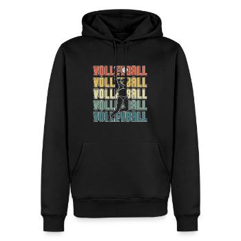 Beach Volleyball Retro Volleyball Set Beachball - Männer Premium Bio Hoodie - Schwarz - Vorne - Nico (187cm)