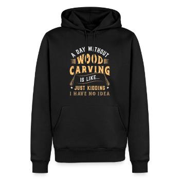 Wood Carving A Day Without Wood Carving Woodsman - Männer Premium Bio Hoodie - Schwarz - Vorne - Nico (187cm)