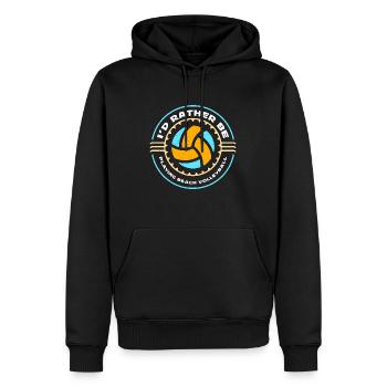 Volleyball de plage Je préfère jouer au beachball - Sweat à capuche Premium bio Homme - noir - Devant - Nico (187cm)