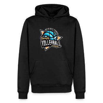 Volleyball de plage Ne dites pas seulement que c’est des vacances à la plage - Sweat à capuche Premium bio Homme - noir - Devant - Nico (187cm)