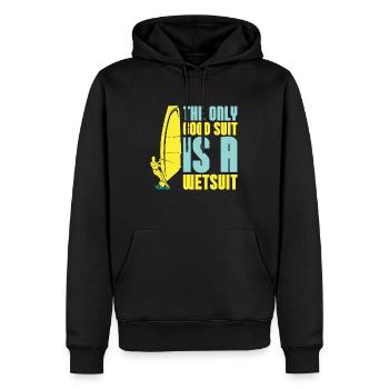 La planche à voile Le seul bon costume est un sport nautique - Sweat à capuche Premium bio Homme - noir - Devant - Nico (187cm)