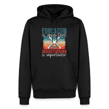 Woodturning Education Is Important But Workshop - Männer Premium Bio Hoodie - Schwarz - Vorne - Nico (187cm)
