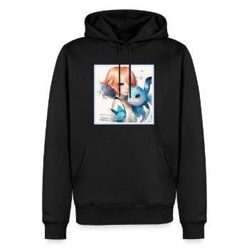Anime Girl Japanischer ästhetischer Anime Geschenk - Männer Premium Bio Hoodie - Schwarz - Vorne - Nico (187cm)