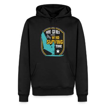 Planche à voile qui se soucie de vous sur les sports extrêmes - Sweat à capuche Premium bio Homme - noir - Devant - Nico (187cm)