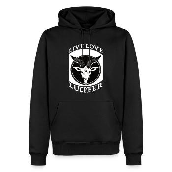 Occult Demon Lucifer goat Geschenkidee - Männer Premium Bio Hoodie - Schwarz - Vorne - Nico (187cm)
