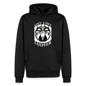 Occult Demon Lucifer goat Geschenkidee - Männer Premium Bio Hoodie - Schwarz - Vorne - Nico (187cm)