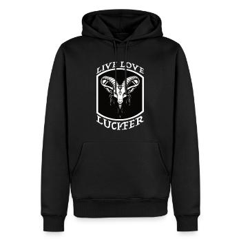 Occult Demon Lucifer goat Geschenkidee - Männer Premium Bio Hoodie - Schwarz - Vorne - Nico (187cm)