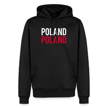 Poland polonais fierté polonaise humour - Sweat à capuche Premium bio Homme - noir - Devant - Nico (187cm)