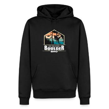 Indoor Climbing Do You Even Boulder Bro Bouldering - Männer Premium Bio Hoodie - Schwarz - Vorne - Nico (187cm)