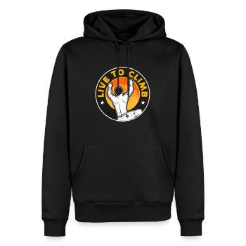 Indoor Climbing Live To Climb Bouldering Climber - Männer Premium Bio Hoodie - Schwarz - Vorne - Nico (187cm)