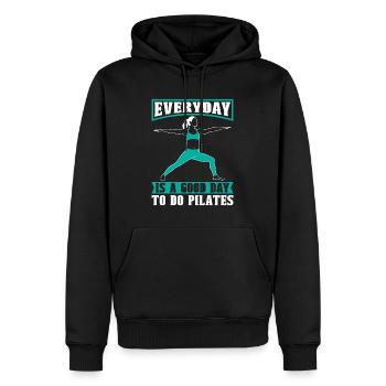 Pilates Everyday Is A Good Day To Do Meditation - Men’s Premium Organic Hoodie - black - Front - Nico (187cm)