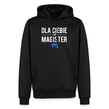 Dla ciebie pan magister polonais humour - Sweat à capuche Premium bio Homme - noir - Devant - Nico (187cm)