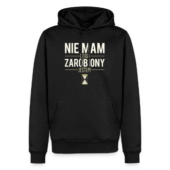 Nie mam czasu zarobiony jestem polonais humour - Sweat à capuche Premium bio Homme - noir - Devant - Nico (187cm)