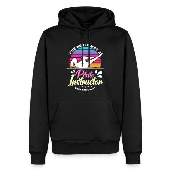 Pilates I've Never Met A Pilates Coach Meditation - Men’s Premium Organic Hoodie - black - Front - Nico (187cm)