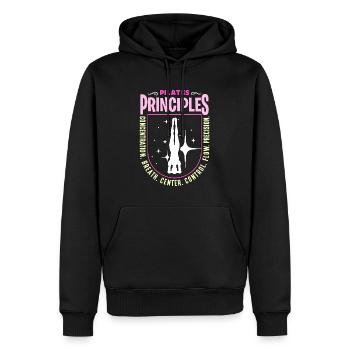 Principes de Pilates Concentration Respiration Méditation - Sweat à capuche Premium bio Homme - noir - Devant - Nico (187cm)