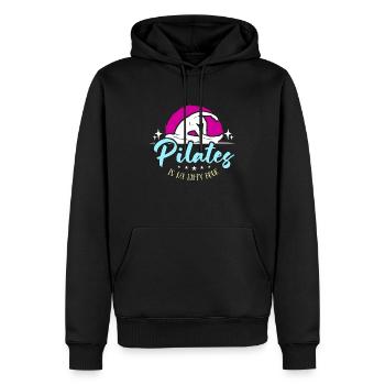Le Pilates est mon cours de Pilates Méditation Happy Hour - Sweat à capuche Premium bio Homme - noir - Devant - Nico (187cm)