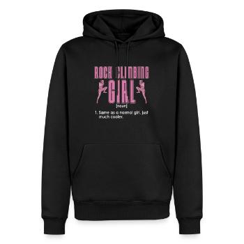 Rock Climbing Girl Noun Same As A Mountaineering - Männer Premium Bio Hoodie - Schwarz - Vorne - Nico (187cm)