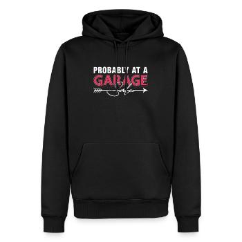 Ventes de garage probablement à une vente de garage Shopping - Sweat à capuche Premium bio Homme - noir - Devant - Nico (187cm)