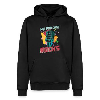 Podcasting My Podcast Rocks Podcast Host Podcaster - Männer Premium Bio Hoodie - Schwarz - Vorne - Nico (187cm)