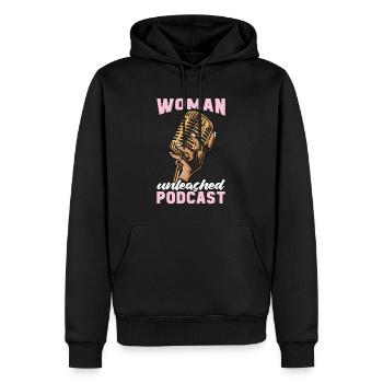 Podcasting Woman Unleashed Podcast Microphone - Männer Premium Bio Hoodie - Schwarz - Vorne - Nico (187cm)