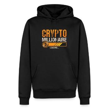 Crypto-monnaie Crypto Millionnaire Blockchain HODL - Sweat à capuche Premium bio Homme - noir - Devant - Nico (187cm)