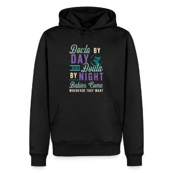 Doula By Day Also Doula By Night Birth Companion - Männer Premium Bio Hoodie - Schwarz - Vorne - Nico (187cm)