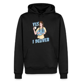 Ob/Gyn Nurse Yes I Deliver Baby Catcher OB Nurse - Men’s Premium Organic Hoodie - black - Front - Nico (187cm)