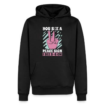 Ob/Gyn Nurse You See A Peace Sign I See Midwifery - Männer Premium Bio Hoodie - Schwarz - Vorne - Nico (187cm)