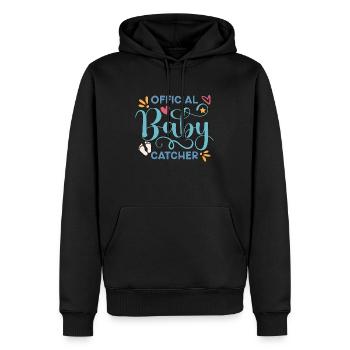 Ob/Gyn Nurse Official Baby Catcher Obstetrician - Men’s Premium Organic Hoodie - black - Front - Nico (187cm)