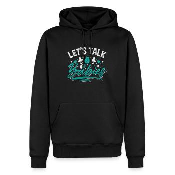 Ob/Gyn Nurse Let's Talk Babies Midwifery OB Nurse - Men’s Premium Organic Hoodie - black - Front - Nico (187cm)