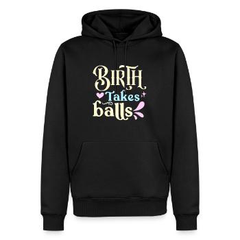 L’accouchement d’une sage-femme prend des balles Obstétricien Sages-femmes - Sweat à capuche Premium bio Homme - noir - Devant - Nico (187cm)