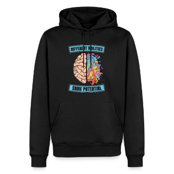 PEI Différentes capacités Même éducateur potentiel - Sweat à capuche Premium bio Homme - noir - Devant - Nico (187cm)