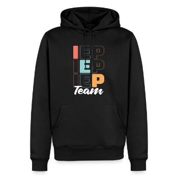 Équipe IEP Enseignante sensibilisée à l’autisme Enseignante accélérée - Sweat à capuche Premium bio Homme - noir - Devant - Nico (187cm)