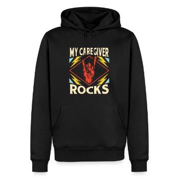 Donner soin à mon aidant naturel Aidante familial - Sweat à capuche Premium bio Homme - noir - Devant - Nico (187cm)