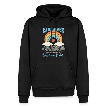 Aidant aidant Aidant indépendant utile - Sweat à capuche Premium bio Homme - noir - Devant - Nico (187cm)
