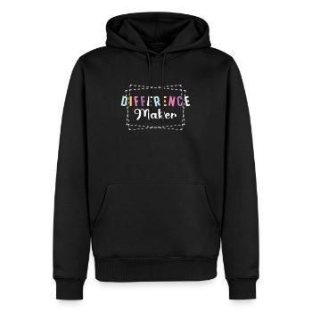 Travailleur en garderie Artisan de la différence Travailleur en garderie - Sweat à capuche Premium bio Homme - noir - Devant - Nico (187cm)