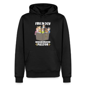 Clergé Quartier Amical Pasteur Christianisme - Sweat à capuche Premium bio Homme - noir - Devant - Nico (187cm)